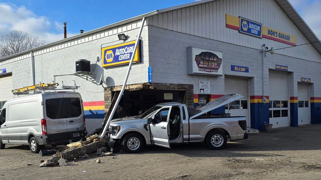 Pickup truck slams into Trevor business; building damage substantial - FOX 6 Milwaukee