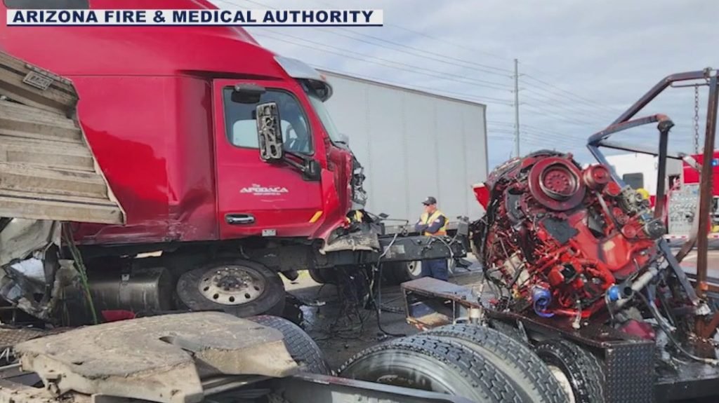 Semi-truck collides with several cars in Surprise - FOX 10 News Phoenix