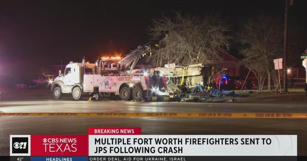 Firefighters show support for those injured in fire truck rollover - CBS News
