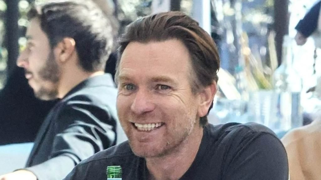Ewan McGregor is effortlessly stylish as he sports black leather jacket and graphic T-shirt for motorcycle rid - Daily Mail