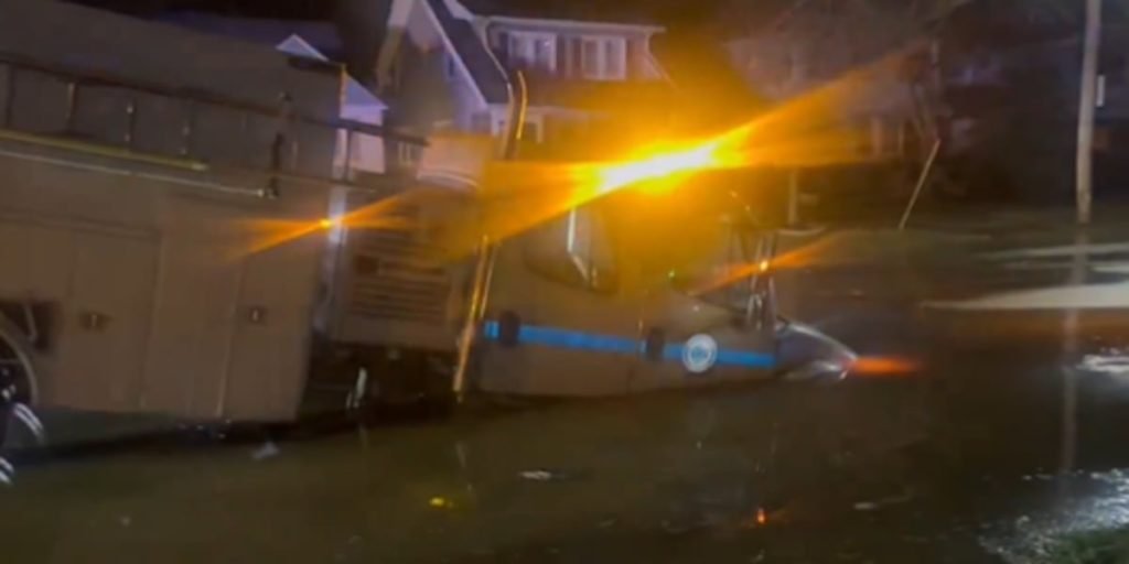 Cleveland Water Department truck falls into sinkhole after water main break - Cleveland 19 News