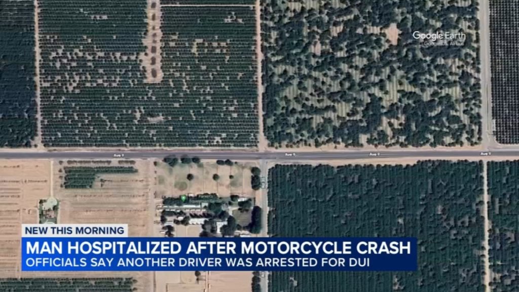 DUI driver arrested after hospitalizing motorcyclist in Madera County, CHP says - KFSN-TV