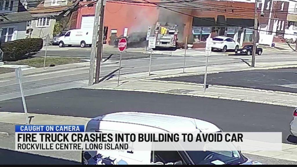 Fire truck crashes into building to avoid car - NEWS10 ABC