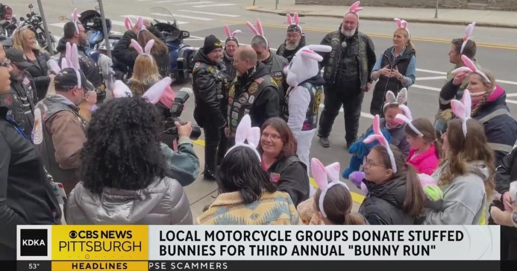 Motorcycle groups donate stuffed bunnies for 3rd annual 'Bunny Run' - CBS Pittsburgh