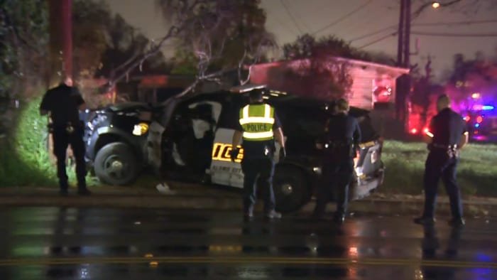 SAPD patrol car, SAFD fire truck collide while responding to wreck on North Side, police say - KSAT San Antonio