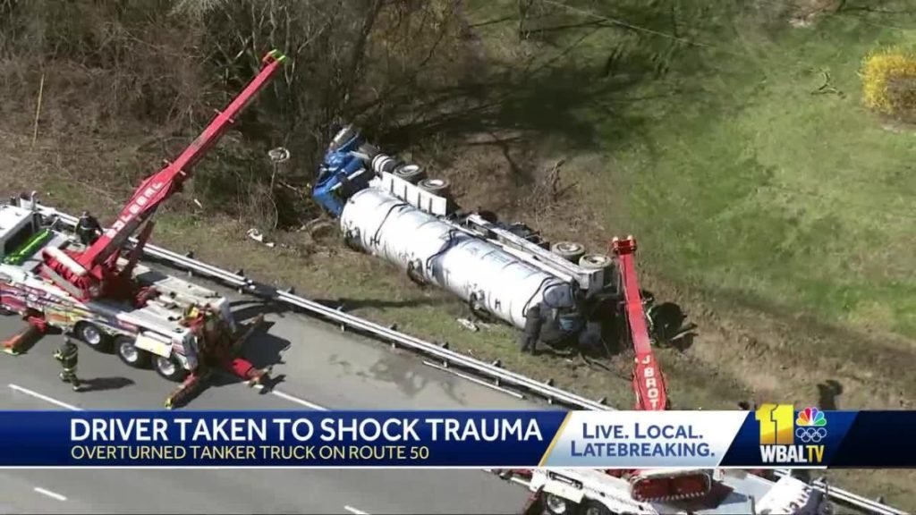 Tanker truck overturns on Route 50 in Easton - Yahoo! Voices
