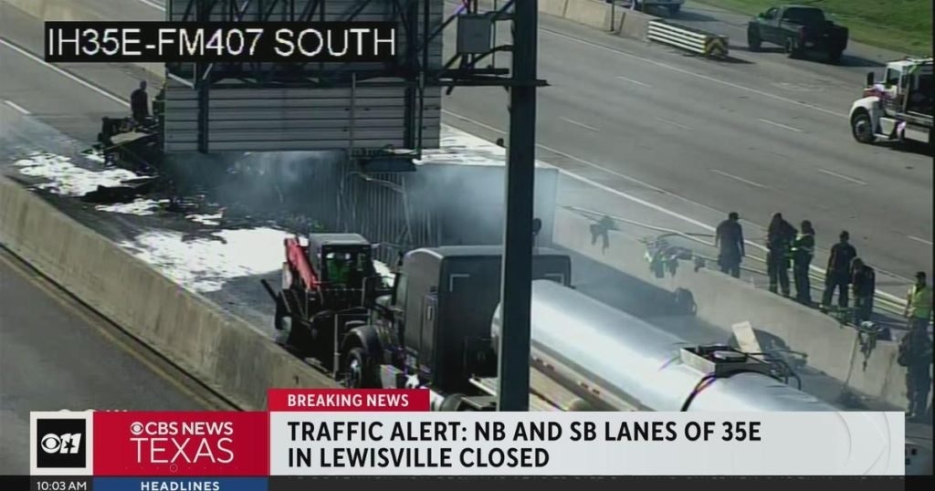 All lanes on 1-35E closed after semi-truck fire - CBS News