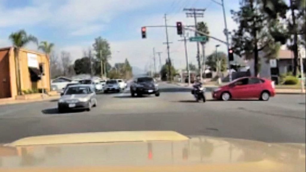 Motorcycle crash in El Cajon caught on dash-cam video - CBS News 8
