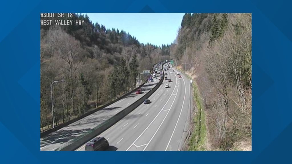 SR 18 lanes closed due to motorcycle, vehicle collision | king5.com - KING5.com