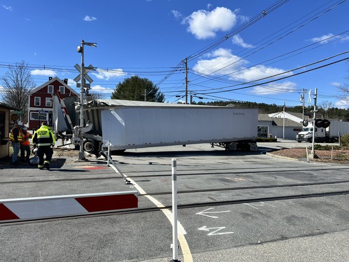 MBTA Commuter Rail train collides with tractor trailer, truck sustains ‘heavy damage’ - Boston Herald