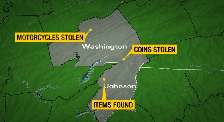 Sheriff: Stolen motorcycles, rare coins from Washington County, Va. found in TN home - WJHL-TV News Channel 11