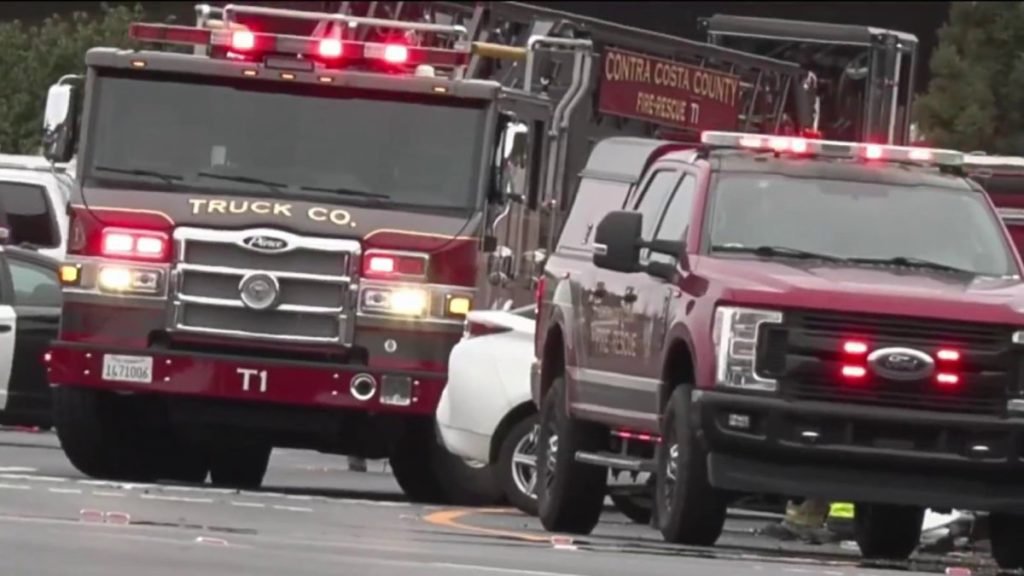 Car hits fire truck responding to crash on I-680 in Walnut Creek - NBC Bay Area