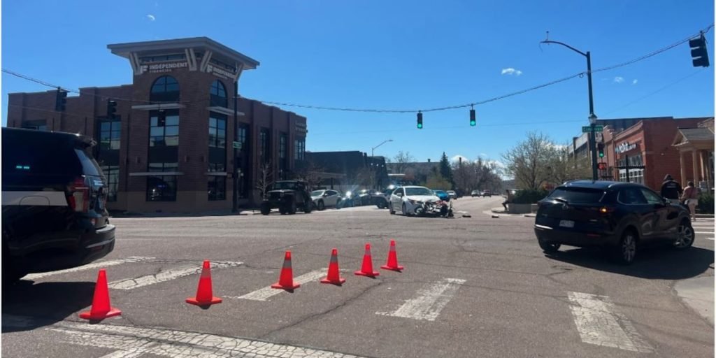 Motorcycle rider seriously injured in downtown Colorado Springs crash - KKTV