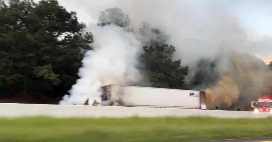 I-20 westbound lanes near Winona shut down after semi-truck catches fire - Yahoo! Voices