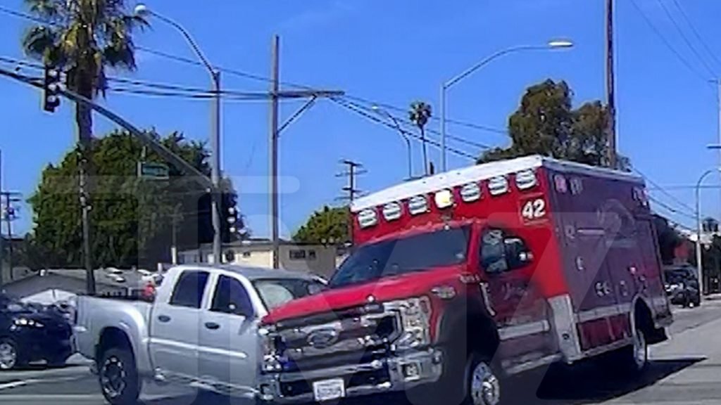 Truck Slams Into Ambulance Carrying Patients, Wild Video Shows - TMZ