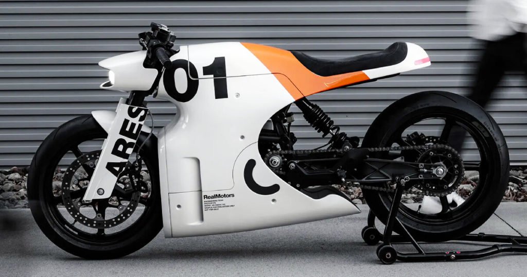 sci-fi meets electric cafe racer in real motors' latest two-wheeler, project : ARES - Designboom