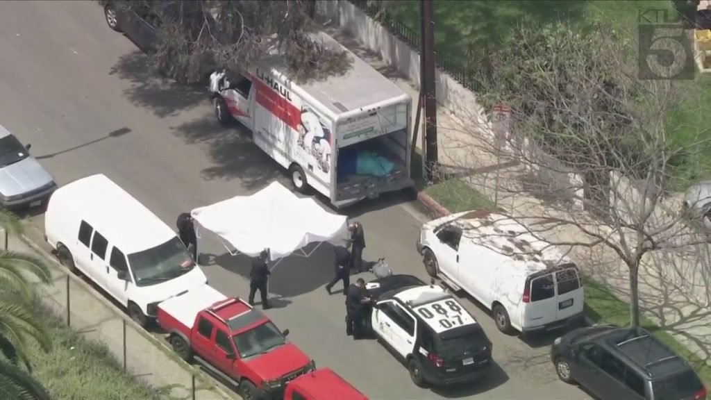 Body found inside stolen U-Haul truck - KTLA Los Angeles