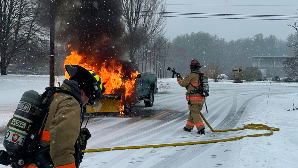 Plow truck catches fire in South Deerfield - WWLP.com