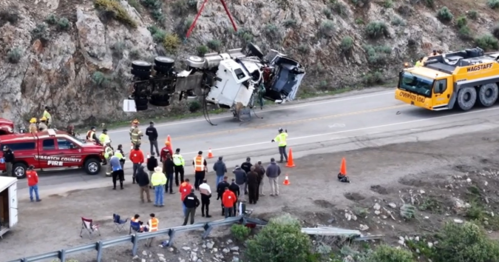 Recovery for driver continues after semi-truck crashes into reservoir - FOX 13 News Utah