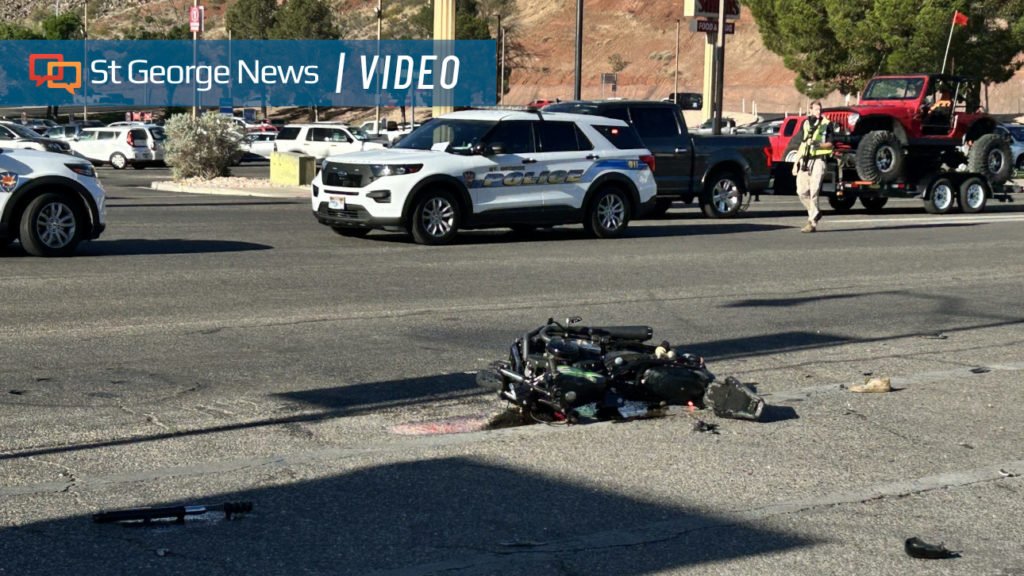 Motorcycle-SUV collision closes westbound St. George Boulevard near Bluff Street - St. George News
