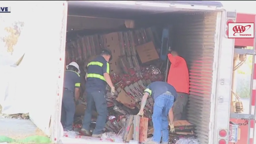 Truck carrying 40K pounds of strawberries overturns in San Jose - FOX 10 News Phoenix