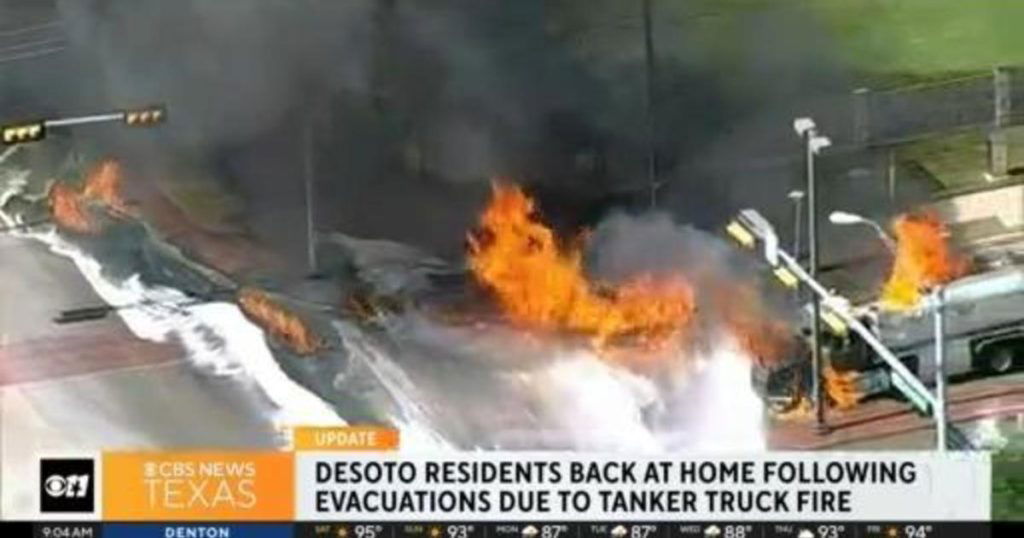 DeSoto residents back at home following evacuations after tanker truck fire - CBS News