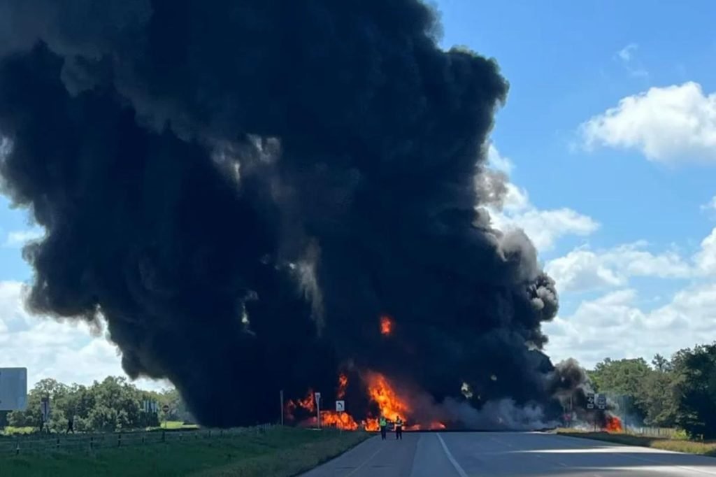 Tanker truck explodes on Texas highway leaving several critically injured - New York Post